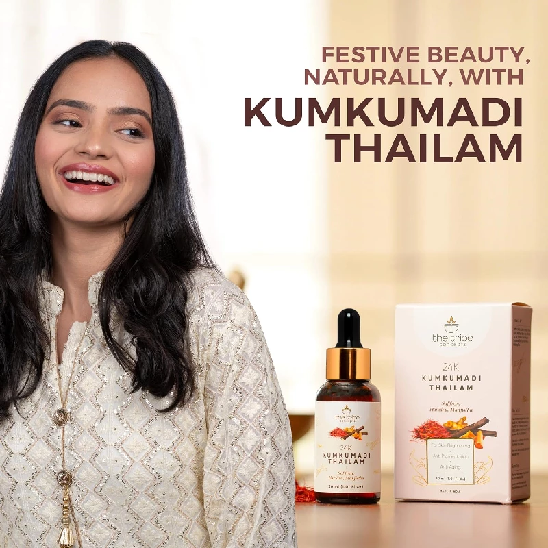 The Tribe Concepts 24k Kumkumadi Thailam with 100 Chemical Free & Natural, 30 ml-8.webp